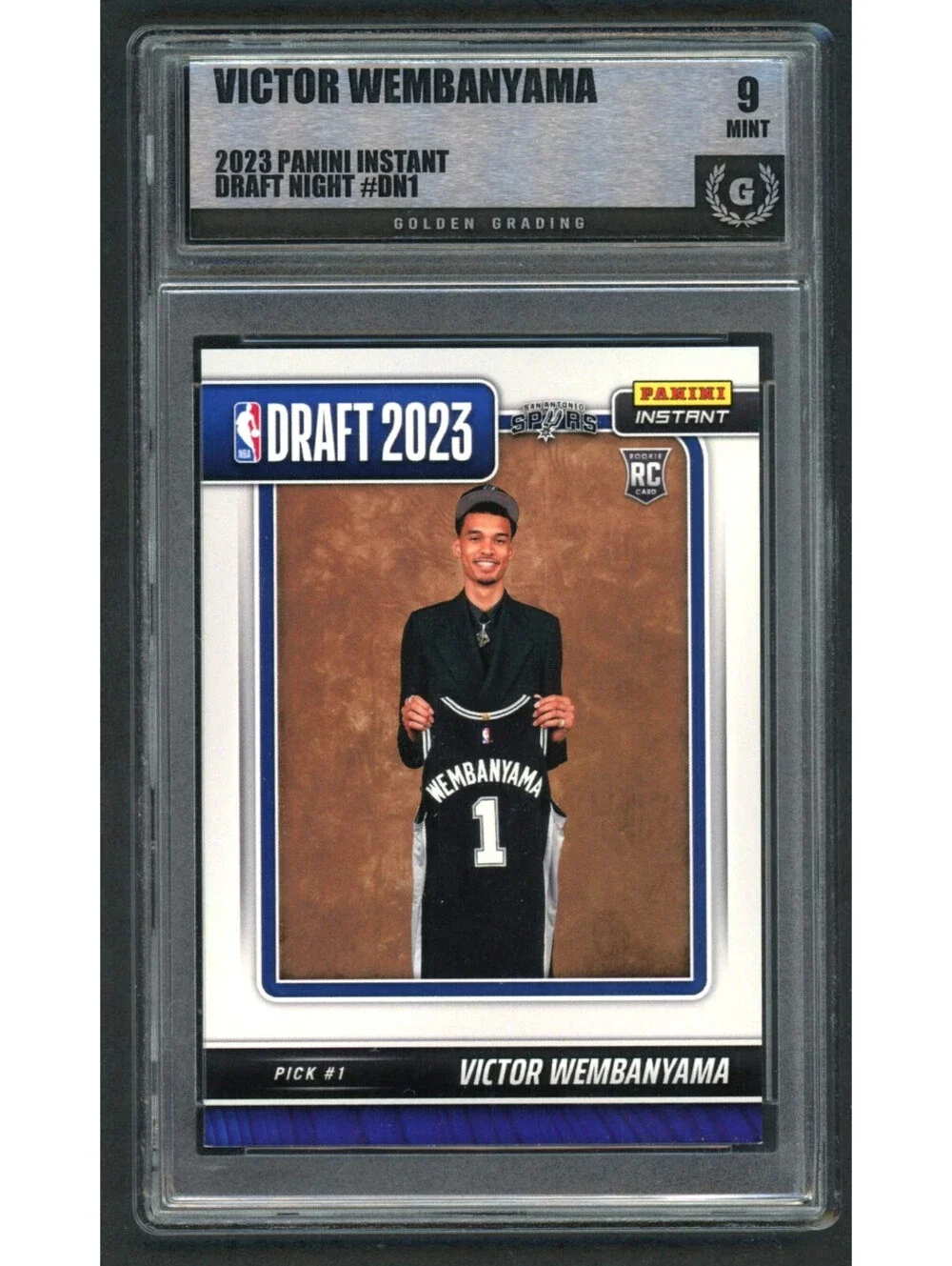 2023-24 Panini Instant DN-1 Victor Wembanyama Spurs Rookie (RC) Graded Mint 9